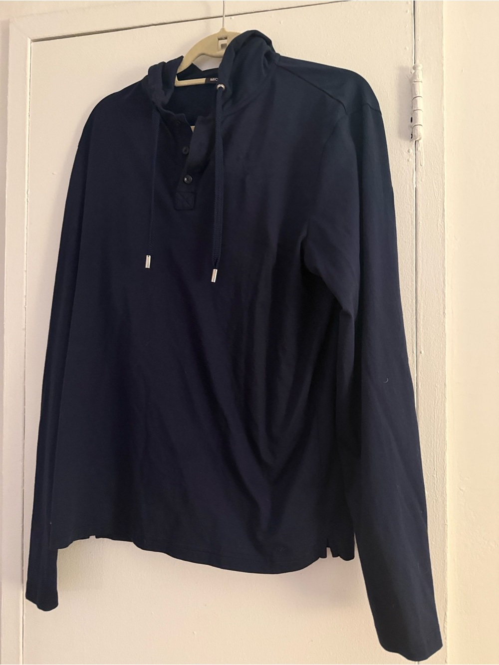 Michael Kors Men's Navy Hooded Long-Sleeve Lightweight Henley Shirt